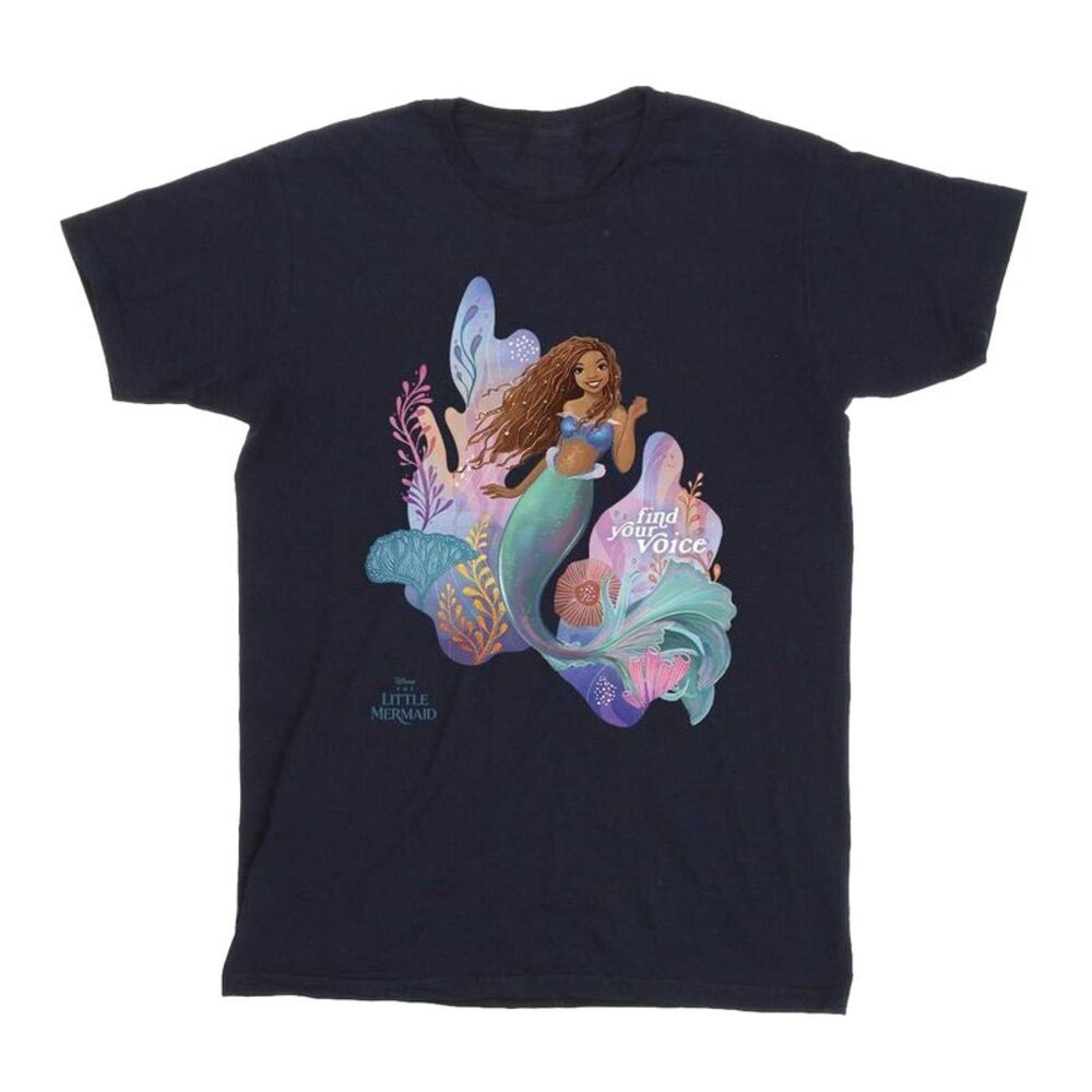 The Little Mermaid Girls Voice Cotton T-Shirt / Navy Blue